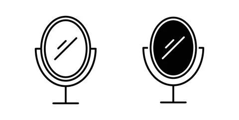 Mirror icon in black and white. vector icon pack for websites Stock Illustration