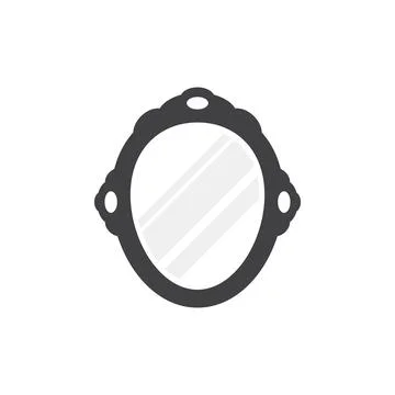 Mirror icon in flat style. Hand mirror glass vector illustration on isolate.. Stock Illustration
