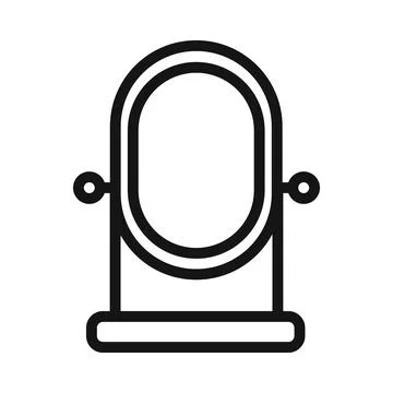 Mirror Icon mark in filled style Stock Illustration