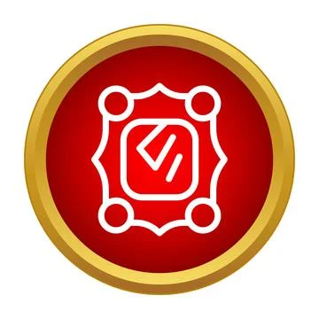 Mirror icon with ornamental frame representing reflection symbol Stock Illustration