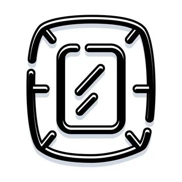 Mirror icon with reflection focusing on interior vanity Stock Illustration