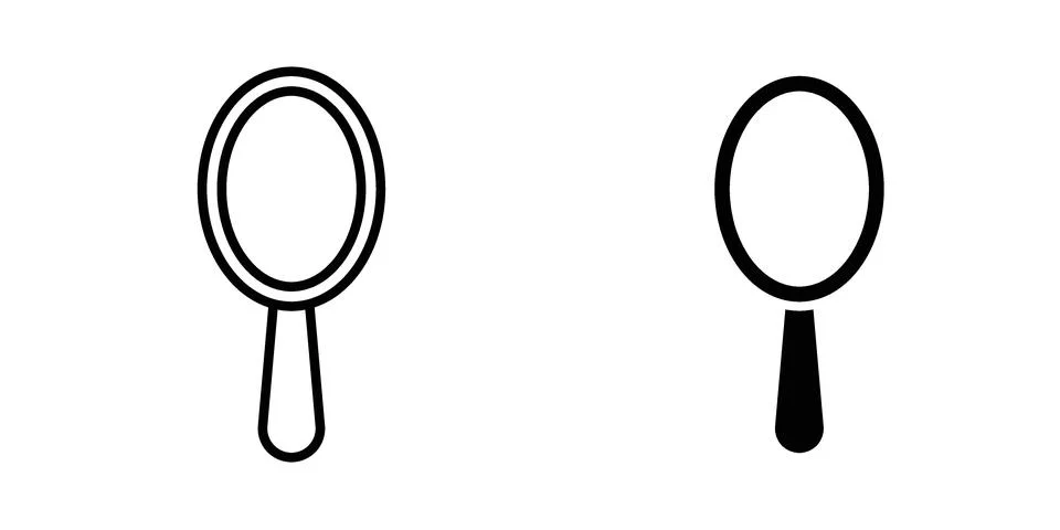 Mirror icon vector concepts, line and silhouette style Stock Illustration