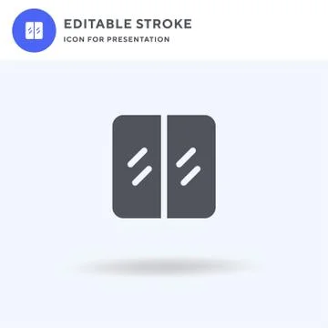 Mirror icon vector, filled flat sign, solid pictogram isolated on white, logo Illustrazione stock