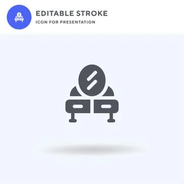 Mirror icon vector, filled flat sign, solid pictogram isolated on white, logo Illustrazione stock