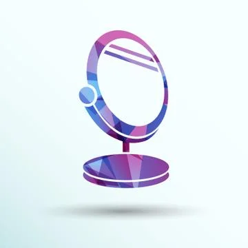 Mirror icon vector isolated view sign symbol Stock Illustration