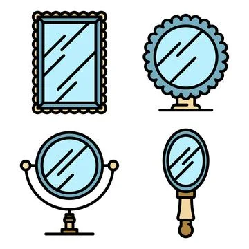 Mirror icons vector flat Illustrazione stock