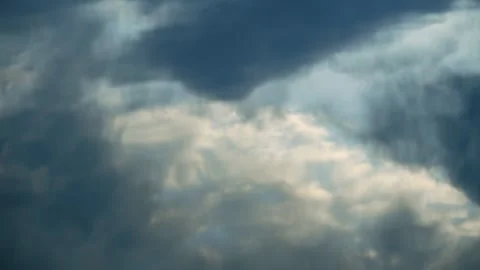 A mirror image of the cloudy sky on the surface of the water. Stock Footage 306596522
