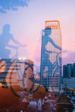 Mirror image, internal view of a book shop and mirrored picture of children r Stock Photos