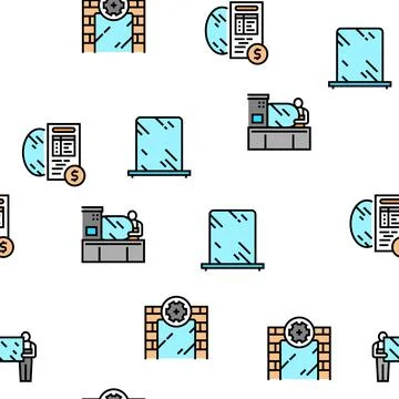 Mirror Installation Vector Seamless Pattern Stock Illustration
