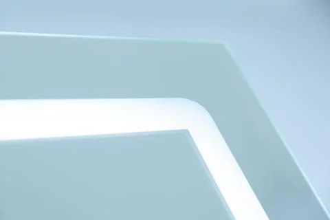 Mirror with the LED light. Background close-up Stock Photos