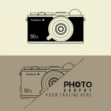 Mirror less Camera Cartoon Design set Stock Illustration
