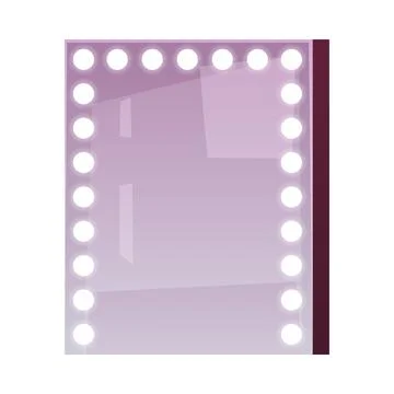 Mirror with light bulbs frame, fashion beauty salon accessory, dressing room Stock Illustration