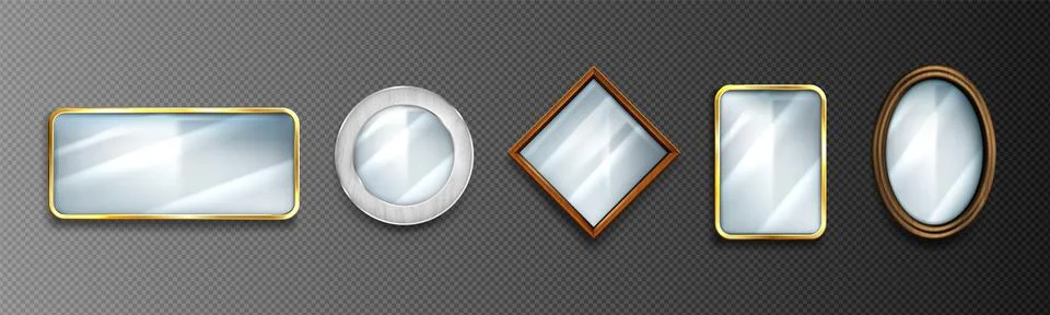 Mirror with light reflections on glass surface. Ilustración de archivo