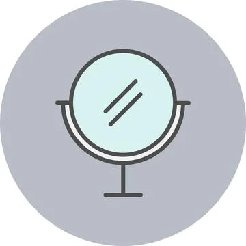 Mirror Line Filled Circle Icon Stock Illustration