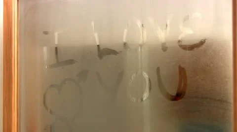 Mirror message; I love you Stock Footage 10831063