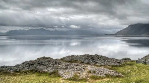 Mirror Mountains, Iceland - Timelapse Stock Footage 12424236