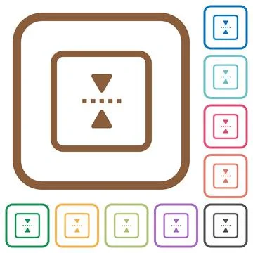 Mirror object around horizontal axis simple icons Stock Illustration