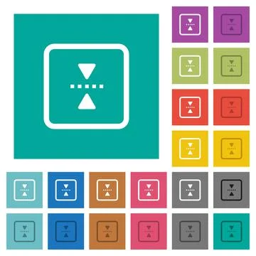 Mirror object around horizontal axis square flat multi colored icons Stock Illustration
