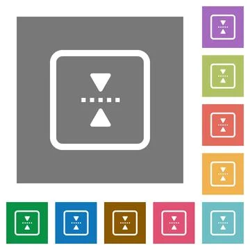 Mirror object around horizontal axis square flat icons Stock Illustration