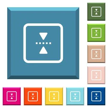 Mirror object around horizontal axis white icons on edged square buttons 스톡 일러스트