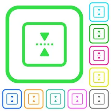 Mirror object around horizontal axis vivid colored flat icons Stock Illustration