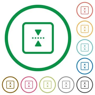 Mirror object around horizontal axis flat icons with outlines Stock Illustration