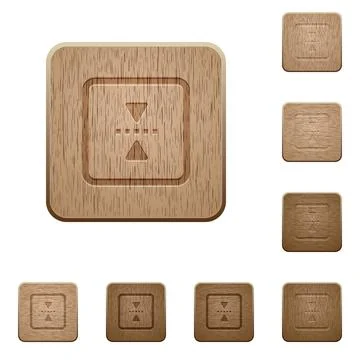 Mirror object around horizontal axis wooden buttons Illustrazione stock