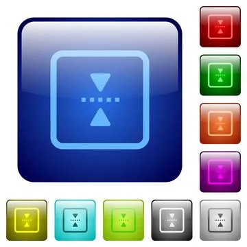 Mirror object around horizontal axis color square buttons Stock Illustration