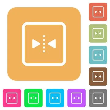 Mirror object around vertical axis rounded square flat icons 스톡 일러스트