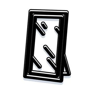 Mirror object with stand creating reflection effect Stock Illustration