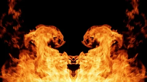 Mirror pillars of fire on the sides frames 스톡 동영상 98210929