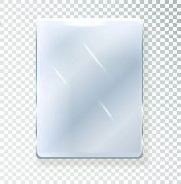 Mirror is rectangular insulated. Realistic rectangular mirror frame, white Stock Illustration