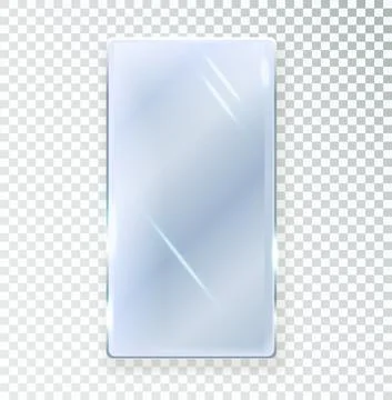 Mirror is rectangular insulated. Realistic rectangular mirror frame, white Stock Illustration
