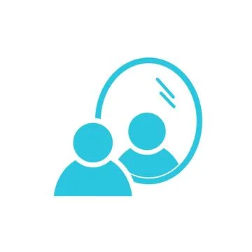 Mirror, reflection icon  Isolated on white background. From blue icon set Stock Illustration