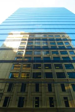 Mirror reflection office skyscraper window facade 스톡 사진