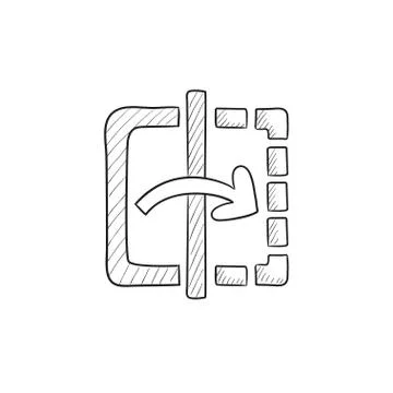 Mirror reflection sketch icon Stock Illustration