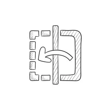 Mirror reflection sketch icon Illustrazione stock