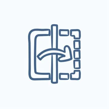 Mirror reflection sketch icon Ilustración de archivo