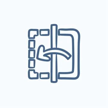 Mirror reflection sketch icon Illustrazione stock