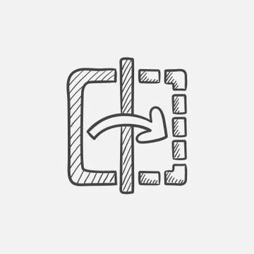 Mirror reflection sketch icon Ilustración de archivo