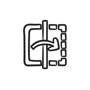 Mirror reflection sketch icon Illustrazione stock
