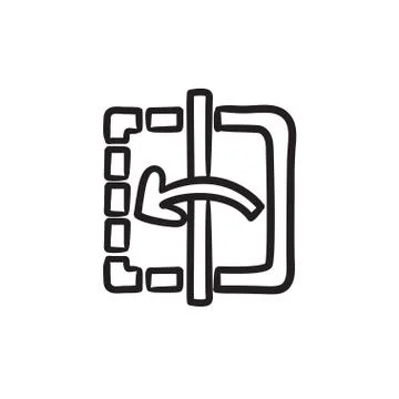 Mirror reflection sketch icon Stock Illustration