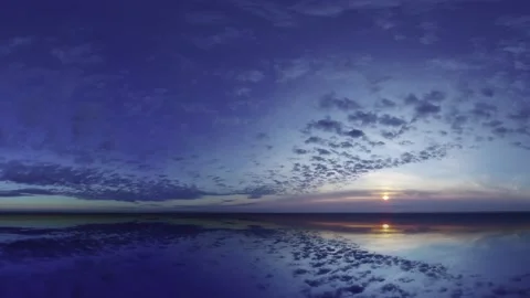 Mirror Reflection Sky Landscape. Water Lake background. Sea sunset view beauty Stock Footage 164798377