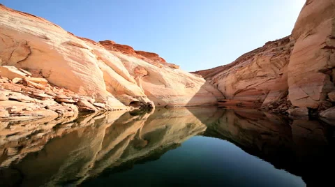 Mirror Reflections of Lake Powell, Arizona Stock Footage