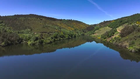 Mirror Reflections Of Mountain Over  River Video stock 313592672