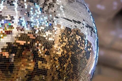 Mirror rotating ball in the interior Stock Photos