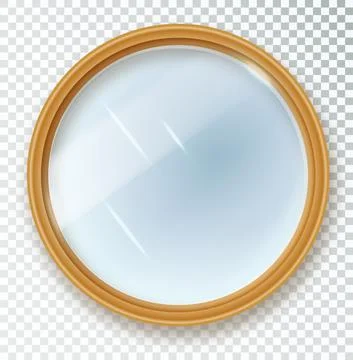 Mirror round isolated. Realistic round mirror frame, white mirrors template イラスト素材