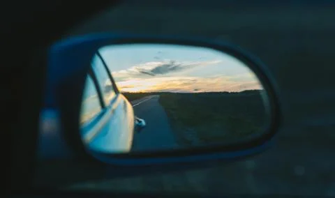 Mirror side view of the car inside view Stock Photos