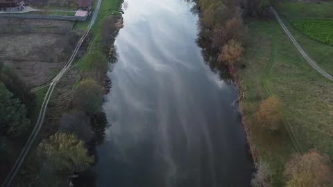 Mirror Sky in River Stock Footage 143220660