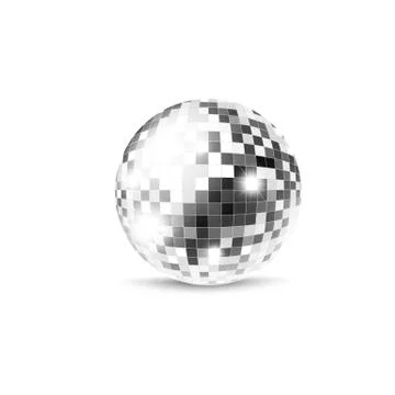 Mirror sphere or disco ball template, realistic vector illustration isolated. Illustrazione stock